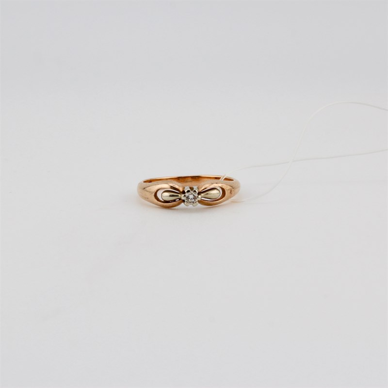 Кольцо золотое, с бриллиантами, 2,62 гр., 16,5-размер - фото 53640