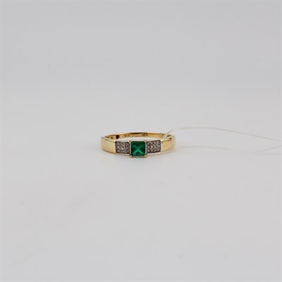 Кольцо золотое, с бриллиантами, 1,63 гр., 19-размер