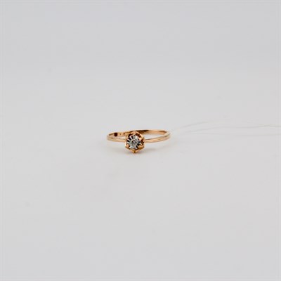 Кольцо золотое, с бриллиантами, 1,37 гр., 17-размер