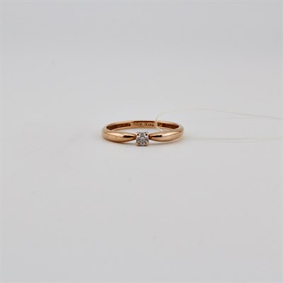 Кольцо золотое, с бриллиантами, 1,7 гр., 17-размер