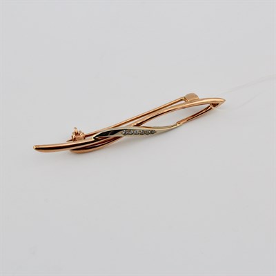 Брошь золотая, с бриллиантами, 3,91 гр.